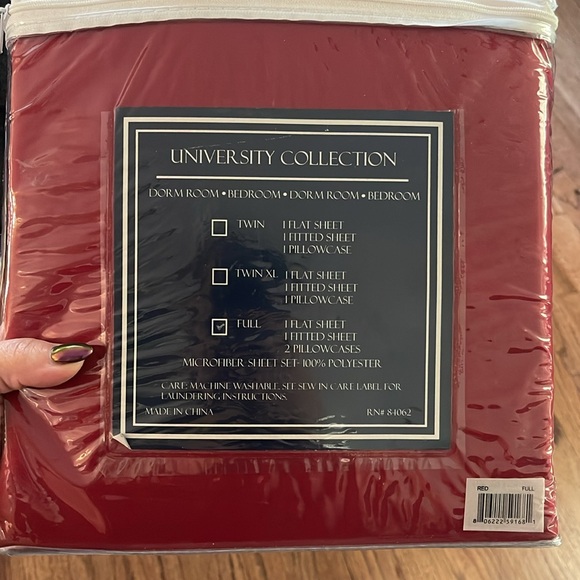 University Collection Full Sheet Set - Red - Picture 2 of 2